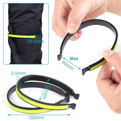16pcs Cycling Reflective Trousers Bands Clips Strap Bicycle Ankle Leg Bind Bandage Pant Windproof Clip - color: Gray