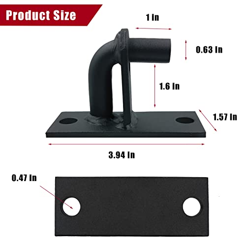 2 Pack Wall Mount Gate Hinges, Heavy Duty Chain Link Fence Gate Hinges with 5/8 Hinge Pin for Fences & Farm Gates (Screws Not Included), Black - color: Black