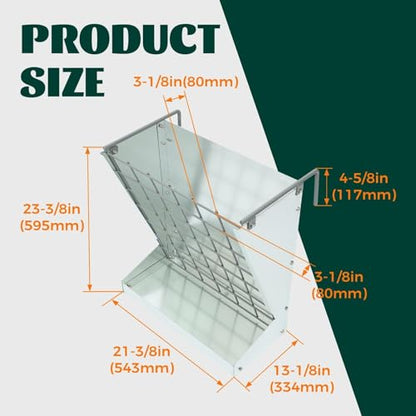 KUAFU Hay Feeder 2 in 1 Hay Rack Wall Mount Goat Feeders，Heavy Duty Galvanized Steel Hanging Feeders for Farm Livestock Small Goat & Sheep Grain Indoor Outdoor Uses | Galvanized Steel Hanging Feeders for Farm Livestock Small Goat & Sheep Grain Indoor Outd