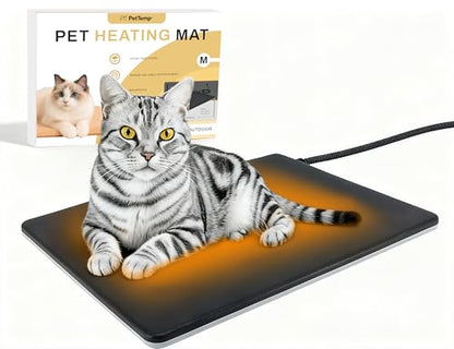 Outdoor Heated Pad for Small Animals, Anti-Bite & Waterproof Cat Heating Pad, Pet Warmer for Outside Feral Cat Houses, Durable Indoor Outdoor Warming Pet Mat in Extreme Weather 16" x 13" 30W