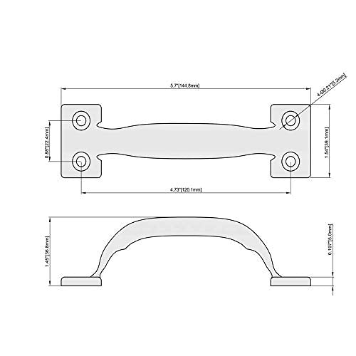 Litepak Premium Cabinet Handles 5-3/4" Kitchen Cabinet Drawer Pulls Furniture Barn Utility w Screws (15 Pack, Zinc Plated (Silver)) - color: Zinc Plated (Silver)