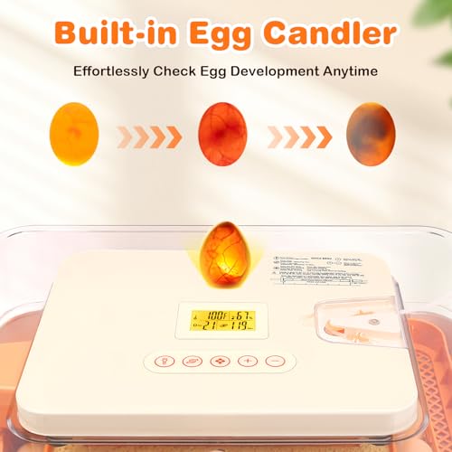 56 Egg Incubator, Incubator for Hatching Eggs with External Auto Water Refill, Auto Turner, LED Candler, Temperature Control, Incubator for Hatch Chick Duck Quail Poultry Home School Lab - style: 56 Eggs
