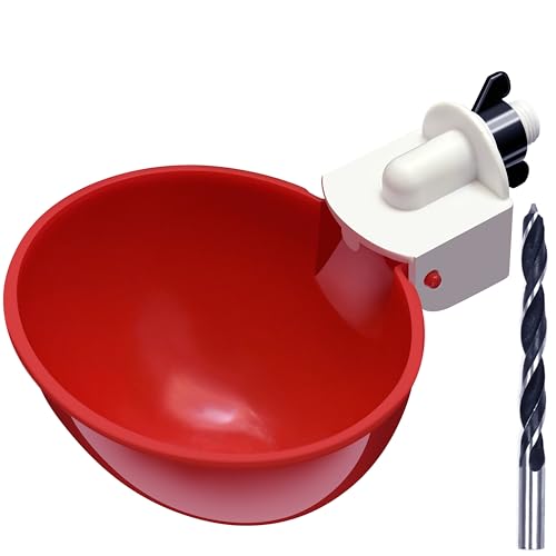 16pack Large Poultry Waterer Cups, Professional Chicken Water Cups for Poultry LANARP Float Style Gravity Chicken Watering System, Tee Fittings Poultry Waterer Suitable, with Mounting Hole Opener (16)
