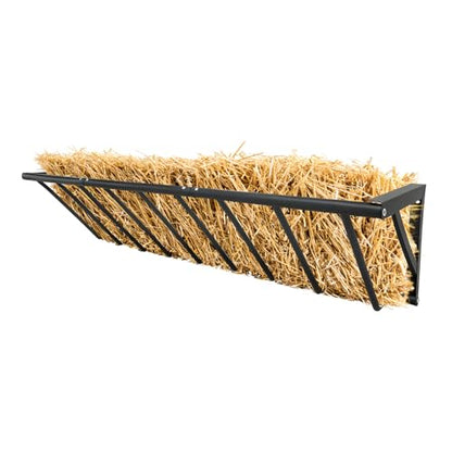 63" Wall Mount Hay Rack Feeder, 16 Gallon Large Capacity Heavy Duty Carbon Steel Livestock Hay Feeder for Horses, Goats, Sheep, Indoor/Outdoor Use, Rust Resistant & Easy Install - size: 63 inch