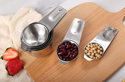 DOTINGHUX 8 Pcs Stainless Steel Measuring Cups Set, Kitchen Measuring Cup for Cooking and Baking - color: 8 Cups