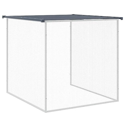 Galvanized Steel Chicken Cage with Roof Anthracite 79.9"x38.6"x35.4" Large Chicken Coop Outdoor & Indoor Durable Mesh Design for Hens Rabbits Ducks Small Animals - color: Anthracite