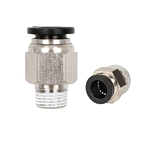 Beduan Push to Connect Fitting, 3/8" Tube OD x 3/8" NPT Thread Male Straight Pneumatic Air Fitting (Pack of 10) - size: 3/8"OD-3/8"NPT
