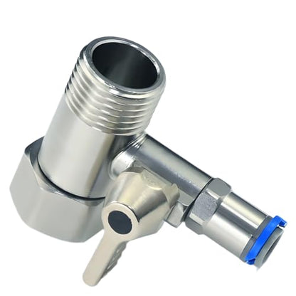1/2" x 1/2" x 1/4" Tee Stop Valve, Stainless Steel RO Water Branch Tee | Heavy-duty stainless tee for RO, coffee & fridge ice makers. Connects 1/2" line to 1/4" tubing – no extra reducer needed. - style: 1/2*1/2*1/4Three-Way Ball Valve