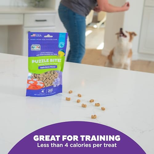 Outward Hound by Nina Ottosson Puzzle Bitez USA Made Dog Treats, Apple Bacon Flavor, Bite-Sized Training Reward and Interactive Puzzle Toy Treats, 7.5oz - size: 7.5 Ounce (Pack of 1), style: Apple Bacon