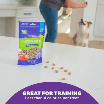 Outward Hound by Nina Ottosson Puzzle Bitez USA Made Dog Treats, Apple Bacon Flavor, Bite-Sized Training Reward and Interactive Puzzle Toy Treats, 7.5oz - size: 7.5 Ounce (Pack of 1), style: Apple Bacon