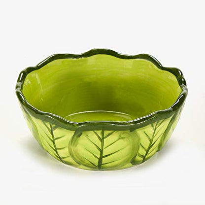 Kaytee Vege-T-Bowl Cabbage 6 inches, Green - size: 6 inches, style: Cabbage