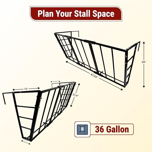 FEBTECH 36 Gallon Hay Feeder Wall Mount with Rust-Resistant Powder Coated | Heavy-Duty Steel Horse Hay Feeders, Hay Rack For Horses, Goat & Sheep, Provides Barn & Farm Feeding Solutions For Horse - size: 36 Gallon - Horse