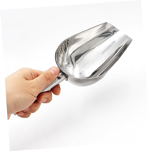 Stainless Steel Feed Scoop for Livestock Metal Grain Distribution Scoop Sturdy 10oz Fodder Scooper for PET Food and Ice Cubes Easy to Clean