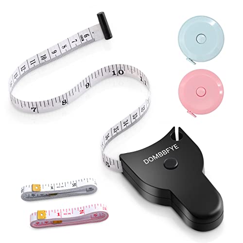 5 Pieces Body Tape Measure Body Measuring Tape Weight Loss, Retractable Push Button and Double Scale, Measuring Tape for Body Measurements Cloth Soft Small Waist Fabric Sewing Tailor, 150cm/60inch - color: Black