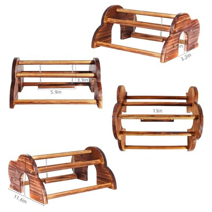 Chicken Perch Chick Jungle Gym Roosting Bar,Durable Chick Standing Training Perch with Carbonized Solid Wood for Chicken Coops