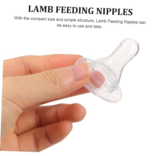 10Pcs Lamb Milk Bottle Nipples Durable Silicone Pacifiers for Feeding Newborn Animals for Calves Piglets and Lambs Replacement Nipples for Livestock Care