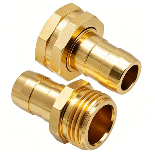 Triumpeek Garden Hose Repair Connector with Clamps | Set of 3 Aluminum Water Hose End Replacement Fit for 3/4" and 5/8" Garden Hose Fittings - color: 3 Sets - Brass