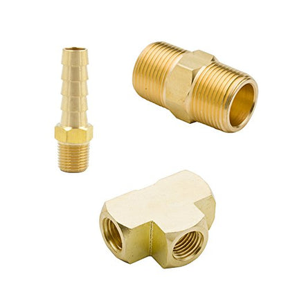 Brass Barstock Tee & Hex Nipple & Hose Barb to Male Pipe Connector Assortment Kits - style: Tee/Nipple/Barb Male Connector