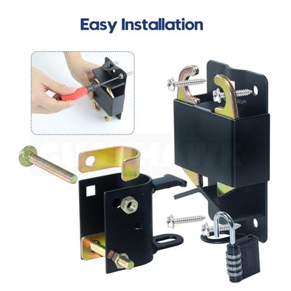 2 Pack S16100700 Two Way Lockable Gate Latch(Small Size Version: 3"L x 5"H) with Black 4-Digit Combination Lock for Metal Gates with 1-1/4" to 1-1/2" Diameter Tubes - color: 2x S16100700(Small Size Version 3"x 5")