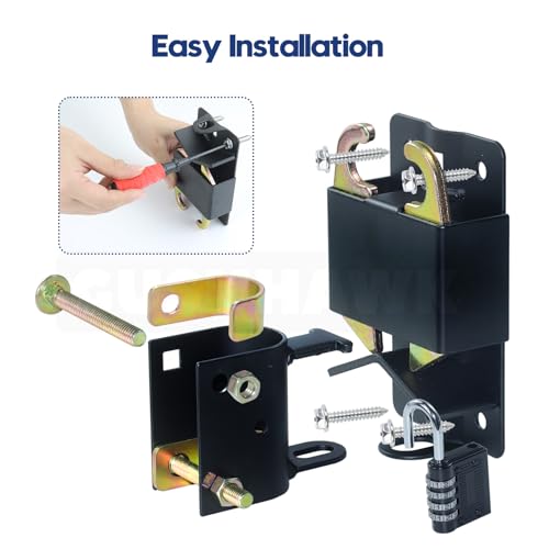 S16100700 Two Way Lockable Gate Latch (Small Size Version: 3" L x 5" H) with Black 4-Digit Combination Lock for Metal Tube Gates with 1-1/4" to 1-1/2" Diameter Tubes - color: 1x S16100700(Small Size Version 3"x 5")