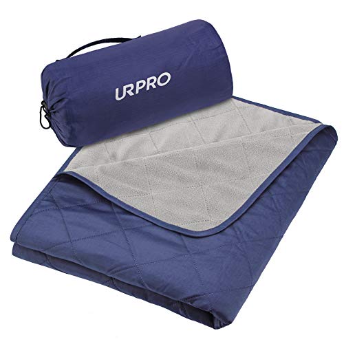 Waterproof Warm Fleece Outdoor Blanket Extra Large Lightweight Portable with Carry Bag for Stadium, Picnic, Camping, Beach, Dogs, Sofa - color: Navy Blue