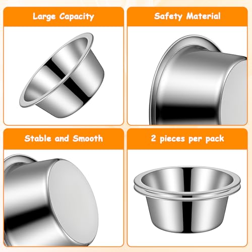 2 Pack Metal Dog Bowls, Stainless Steel Dog Bowls, Metal Food and Water Dish, 5.1" Basic Pet Feed Bowl for Medium Dogs and Cat, Replacement Bowl for Elevated Stand, Dishwasher Safe Dish