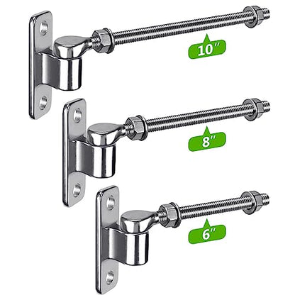 Insaga 304 Stainless Steel Gate Hinges Set - Heavy Duty 8'' J Bolt and Wall Mount Hinges, One Piece with Non-Welded for Long Lasting Fit Farm Fence Barn Gates, Load Capacity up to 500LB - size: 8''-2Pack