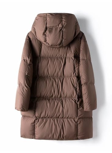 Women's Winter Casual Thickened Down Jacket Hooded Loose Warm - color: White-patch Five-pointed Star4, size: Medium