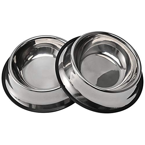 2Packs Stainless Steel Dog Bowl with Anti-Skid Rubber Base for Small/Medium/Large Pet, Perfect Dish, Pets Feeder Bowl and Water Bowl Perfect Choice for Dog Puppy Cat and Kitten (26oz) - size: 26oz