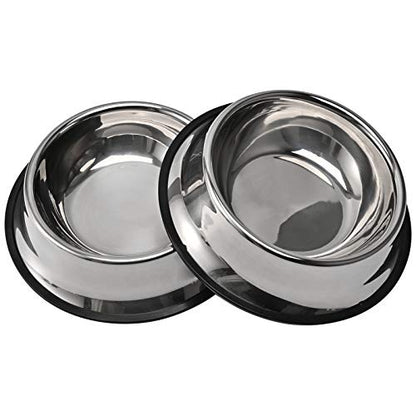 2Packs Stainless Steel Dog Bowl with Anti-Skid Rubber Base for Small/Medium/Large Pet, Perfect Dish, Pets Feeder Bowl and Water Bowl Perfect Choice for Dog Puppy Cat and Kitten (16oz) - size: 16oz