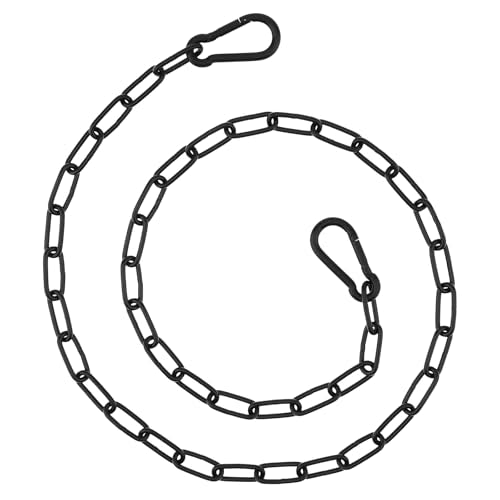 Gate Chain Lock for Outdoor Fence,304 Stainless Steel Gate Chain 39" x 1/8" with Both-Ended M5 Carabiners,Chain Link Latch Lock for Wooden Fence Pet Cages (39" x 1/8", Piece, 1) - size: 39" x 1/8"