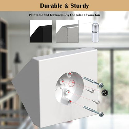 Fan Mounting Box, FB900-1, Supports Fans to 70 LBS and Fixtures up to 200 LBS, Paintable, Fits Cathedral Ceiling Angles of 80 or Up, White