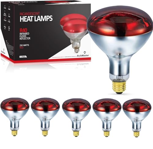 250 Watts R40 Red Heat Lamps Outdoor Bulbs for Pets Flood Light Bulb for Chickens Infrared Reflector 250W R40 Incandescent Medium E26 Base 6 Pack - style: 250W/R40/RED/2PK/S