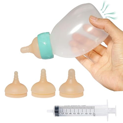 Doggiema Puppy Feeder Bottle, Silicone Feeding Nipple and Syringes for All Breed of Puppies and Other Animals Dongdong pet - size: Medium Dog (300ml)