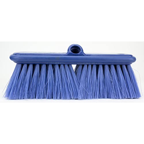 SPARTA Flo-Thru Heavy-Duty Deck Scrub Brush Nylon Bristled, Boat and Floor Scrub Broom with Protective Bumper for Floors and Large Equipment, Plastic, 9.5 Inches, Blue - color: Blue