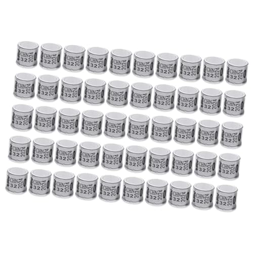 50 Pieces Pigeon Leg Rings Bird Rings Clips Aluminum Band Chicks Identification Band Reusable Suitable for Bird breeding Training Farm