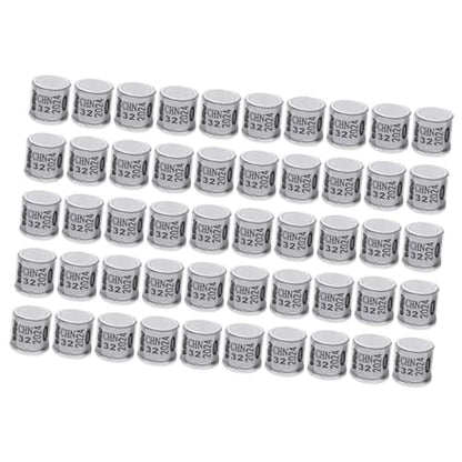 50 Pieces Pigeon Leg Rings Bird Rings Clips Aluminum Band Chicks Identification Band Reusable Suitable for Bird breeding Training Farm