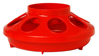 Little Giant® Plastic Poultry Feeder Base | Heavy Duty Plastic Feed Tray for 1 Quart Container | Base for Chicken Feeder (Pack of 1, Red)