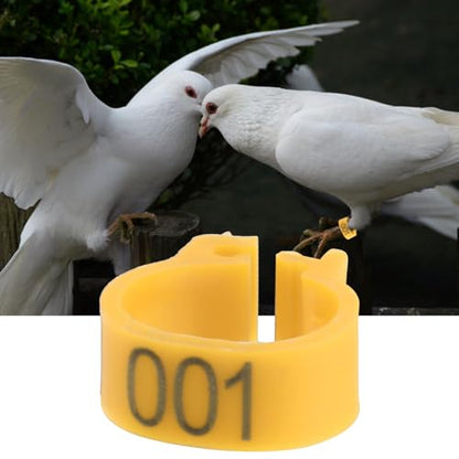 100PCS 8MM 001-100 Numbered Plastic Letter Pigeon Bird Leg Bands Rings, Bird Chicks Parrot Clip Rings Band (Yellow) - color: Yellow