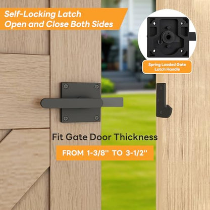 DIYHD Heavy Duty Anti-Sag Gate Kit with Left-Opening Latch, Adjustable Bracket Gate Frame Hardware for Wooden Fence or Patio, Fits 24"-60" Wide, Works with 2x4 Lumber (Wood Not Included) - size: Kit + Left Open Latch