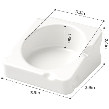 Hamster Food Bowl - Ceramic Guinea Pig Bowl Chew-Proof 4.3in | Small Pet Anti-Turning Food & Water Feeding Dish for Rabbit, Gerbils, Mice, Rats, Chinchillas -Cute Cheese-Shaped - color: white