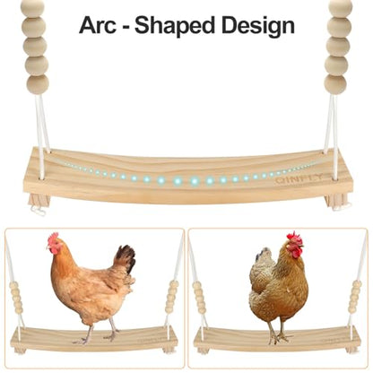 Arc-Shaped Chicken Swing Perch Enrichment Toys Handmade,Chicken Accessories for Chicken Coop Decor,Run,Playground Must Haves,Essentials Supplies for Real Chickens,Hens
