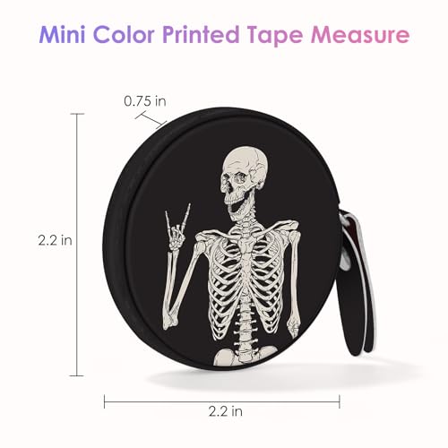 Sewing Tape Measure，Colour Printed Small Retractable Soft Measuring Tape for Tailor Cloth Fabric Body Measurements. - color: Human Skeleton
