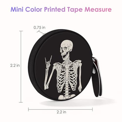 Sewing Tape Measure，Colour Printed Small Retractable Soft Measuring Tape for Tailor Cloth Fabric Body Measurements. - color: Human Skeleton