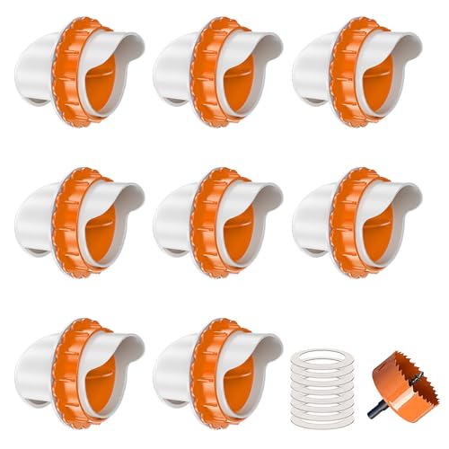 ZenxyHoC DIY Chicken Feeders No Waste, 8 Ports Poultry Feeder with Hole Saw for Buckets Troughs Orange - size: 8 Ports