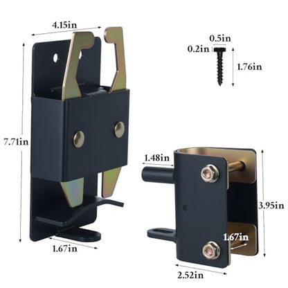 WellMade Heavy Duty 2 Way Farm Gate Latch -2 Pack Lockable Cattle Gate Latch for 1-5/8" to 2" Round Tube Gates, Fits Ranches, Horse Corrals, Pastures (Screws & Instructions Included) - size: 2 Pack