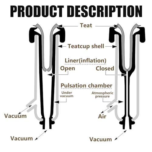 Threlaco Milking Machine Accessory Goat Teat Cup, Double Cup with Tube for Goat, Sheep, Camels, Farm Tool