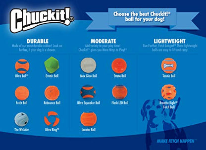 Chuckit! Ultra Squeaker Ball Dog Toy, Large (3 Inch) 1 Pack, for Large Breeds - color: Squeaker, size: Large