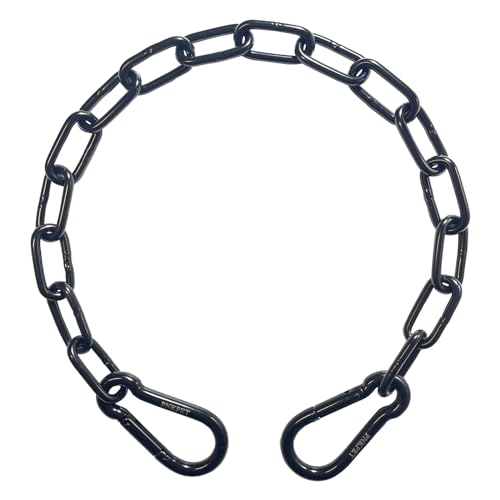 20 inches Heavy Duty Chain Link Fence Gate Chain 900lbs Capacity - Stainless Steel Chain Locks for Outside, Metal Chain for Horses Goats Dogs Stall Barns and Fence Gates, Black - color: 20in - Black - 1 Pack, size: 5mm