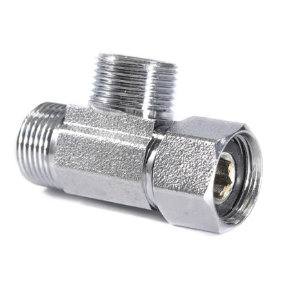 Brass Angle Stop Add-A-Tee Valve,3/8-Inch Compression Inlet X 3/8-Inch Compression Outlet X 3/8-Inch Compression Outlet (3/8x 3/8x 3/8 Add-A-Tee Chromed) - size: 3/8x 3/8x 3/8 1 Pack Chromed